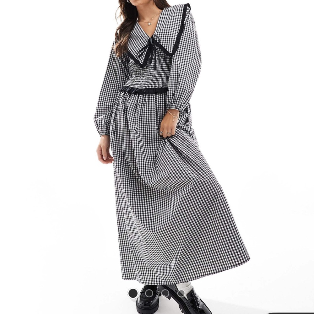 ASOS Black and White Bishop Sleeve Dress